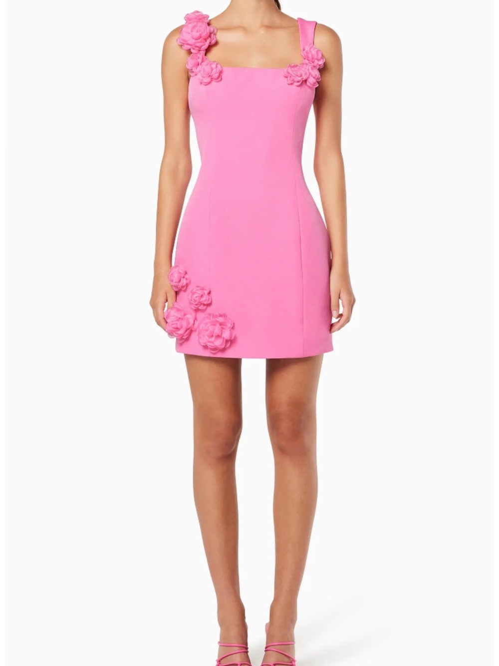 NWOT Elliatt Trompe Rosette Minidress Hot Pink 3D Floral Appliqué S $200 - Picture 4 of 7